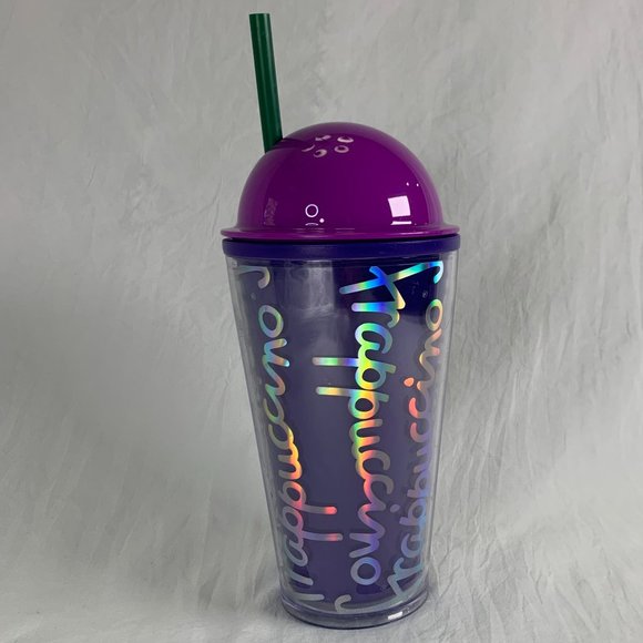 Purple Starbucks 2014 Frappuccino Cold Travel Tumbler 16 Oz Dome Lid - Picture 1 of 5